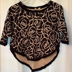 Anthropologie Moth Halfeti Rose Knit Sweater